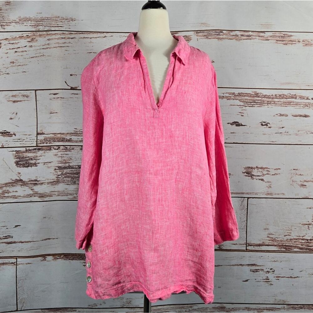 Sigrid Olson Linen Tunic Pink Size Large - image 1